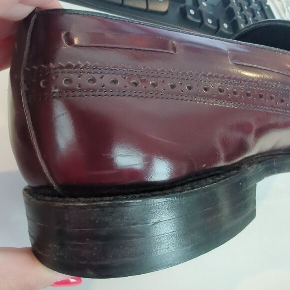 Vintage Florsheim Loafers Shoes 11 Red Tassel Wingtip - Picture 13 of 16
